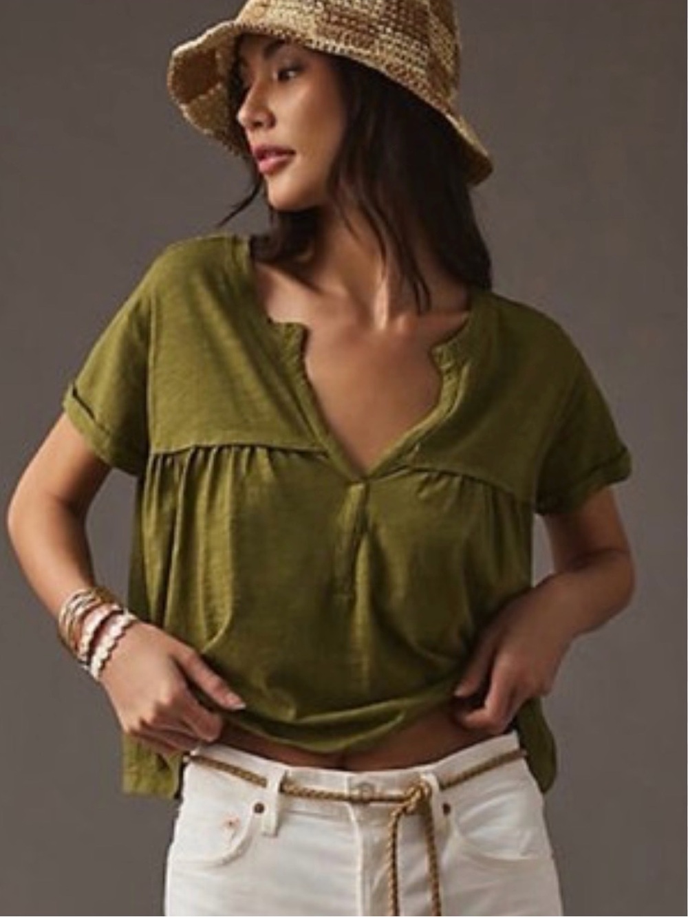 PILCRO BABYDOLL HENLEY